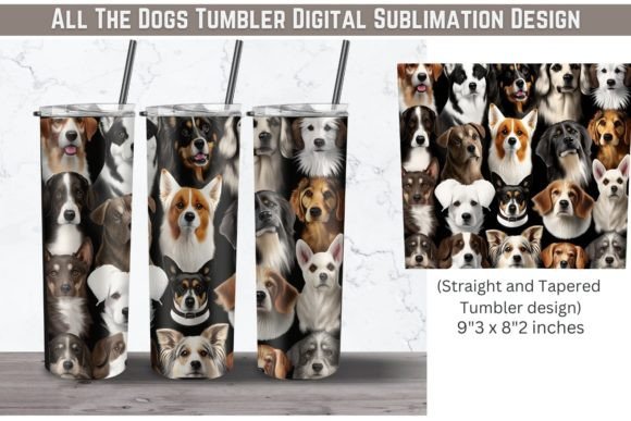 All the Dogs Png Digital Tumbler Wrap