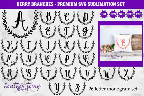Berry Branches Monogram Alphabet Set