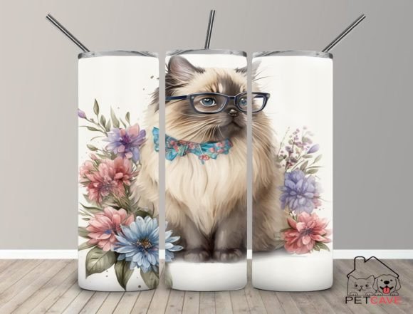 Birman Cat Watercolor Tumbler 20 Oz