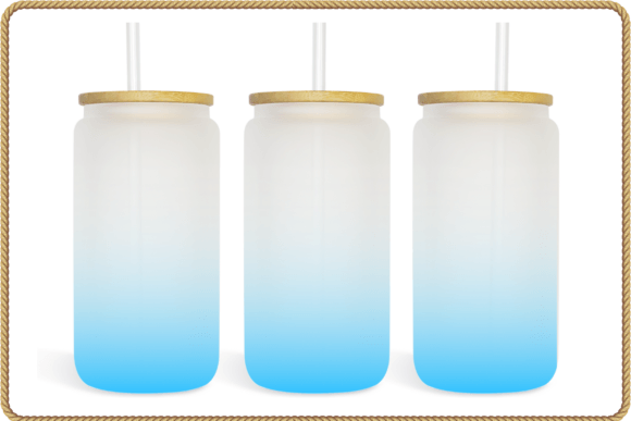 Blue Ombre Summe 16oz Libby Glass Can