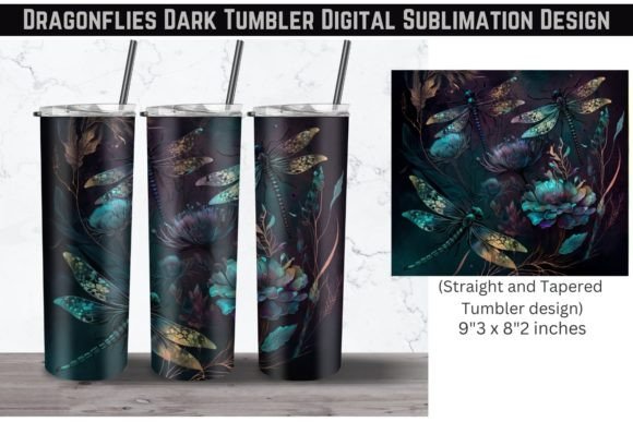 Dragonflies Dark Png Sublimation File