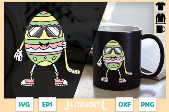 Easter Egg Sport Hockey Happy Face