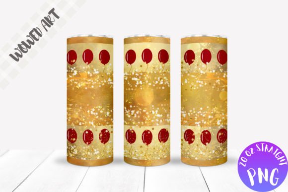 Glitter X Balloons Skinny Tumbler Wrap