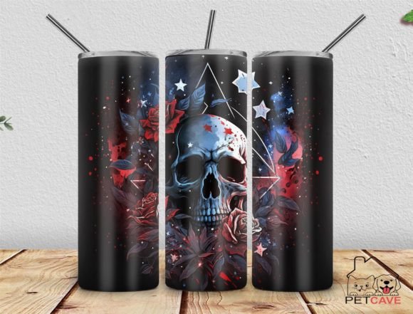 Gothic Skull Rose 20oz Tumbler PNG