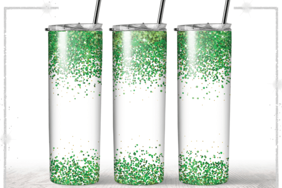 Green Glitter 20 Oz Skinny Tumbler Wrap