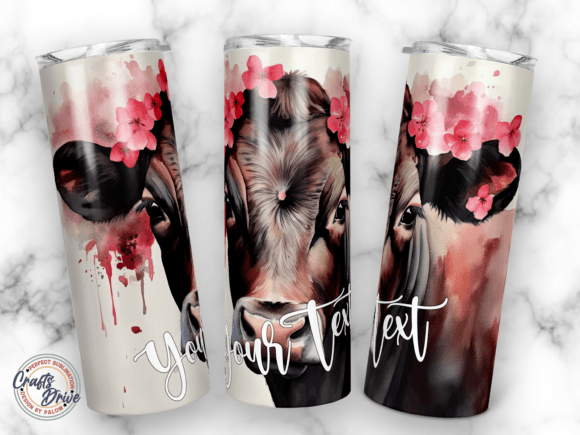 Highland Cow Blossoms Tumbler 20oz