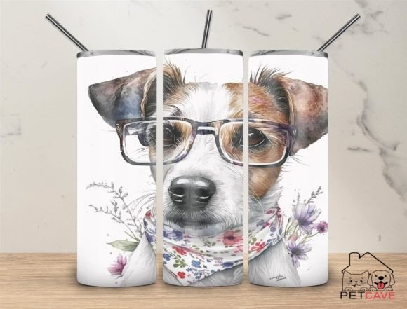 Jack Russell Terrier Watercolor Tumbler