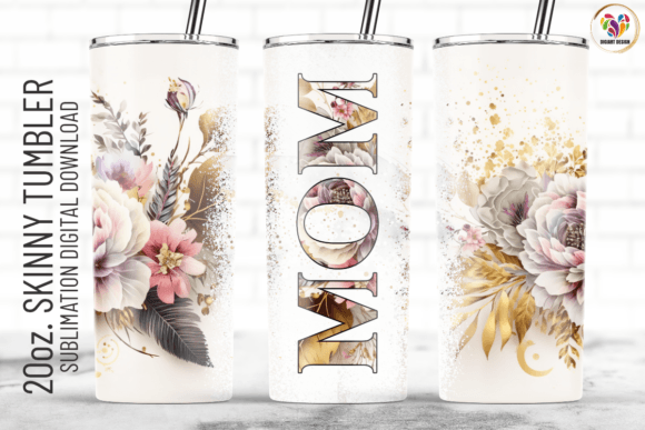 Mom Floral Flower 20oz Tumbler Wrap