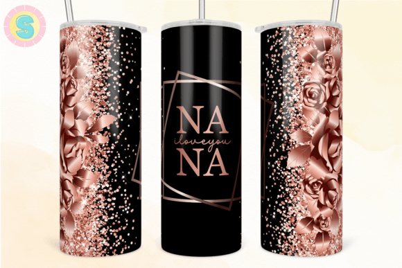 NANA Rose Gold Glitter 20Oz Tumbler Wrap