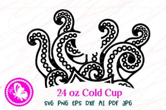 Octopus Ocean Animals 24OZ Cold Cup Wrap