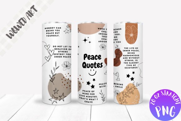 Peace Quotes 20 Oz Skinny Tumbler Wrap