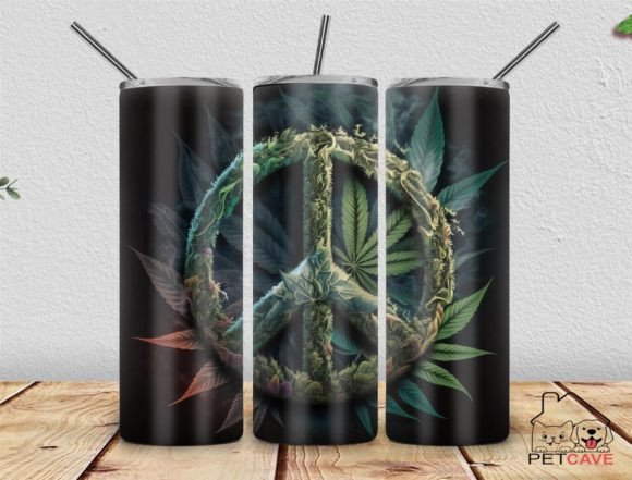 Peace Weed 20oz Tumbler Wrap PNG