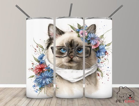 Ragdoll Cat Watercolor Tumbler 20 Oz