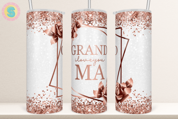 Rose Gold Roses Grandma Tumbler Wrap