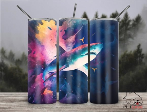 Shark Watercolor Tumbler 20oz