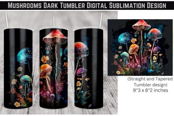 Skiny Tumbler Png Mushrooms Dark