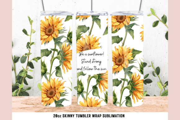 Sunflowe 20oz Tumbler Sublimation Design