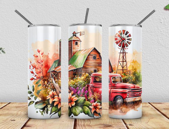 Vintage Truck 20oz Sublimation Skinny